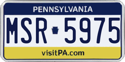 PA license plate MSR5975