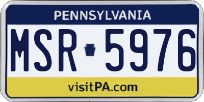 PA license plate MSR5976