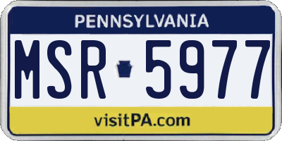 PA license plate MSR5977