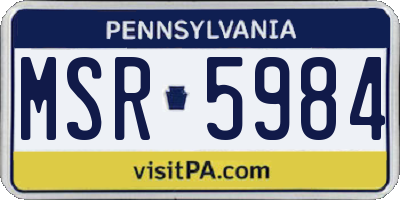 PA license plate MSR5984