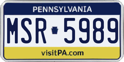 PA license plate MSR5989