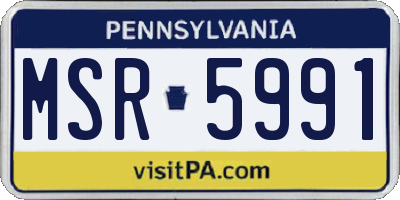 PA license plate MSR5991