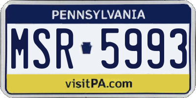 PA license plate MSR5993