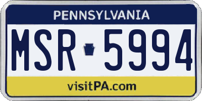 PA license plate MSR5994