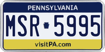 PA license plate MSR5995