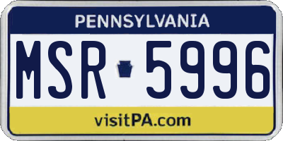 PA license plate MSR5996