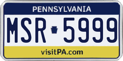 PA license plate MSR5999
