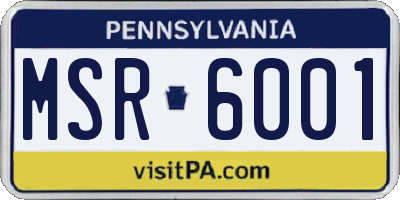 PA license plate MSR6001
