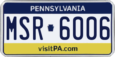 PA license plate MSR6006