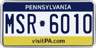 PA license plate MSR6010