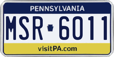 PA license plate MSR6011