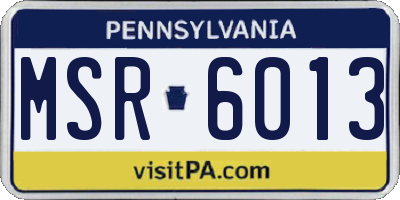 PA license plate MSR6013