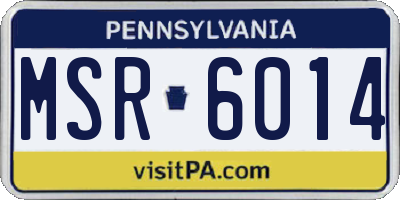 PA license plate MSR6014