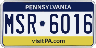 PA license plate MSR6016