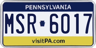 PA license plate MSR6017