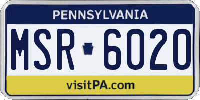 PA license plate MSR6020