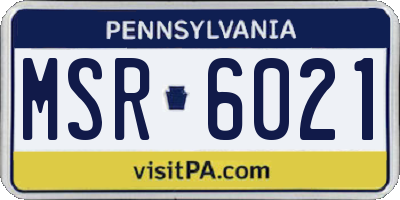 PA license plate MSR6021