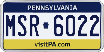 PA license plate MSR6022