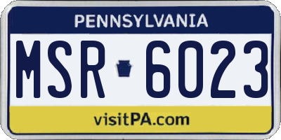 PA license plate MSR6023