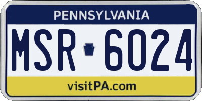 PA license plate MSR6024
