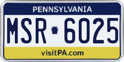 PA license plate MSR6025