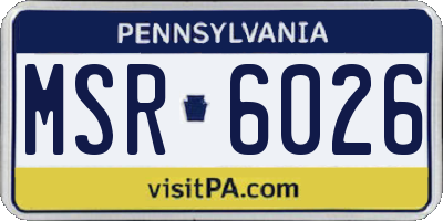 PA license plate MSR6026