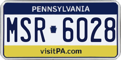 PA license plate MSR6028