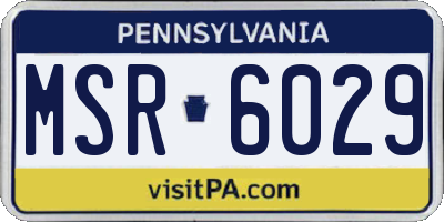 PA license plate MSR6029