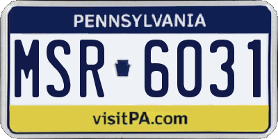 PA license plate MSR6031