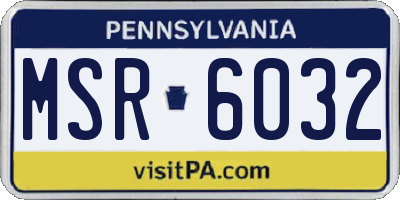 PA license plate MSR6032