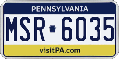 PA license plate MSR6035