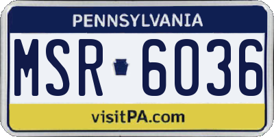 PA license plate MSR6036