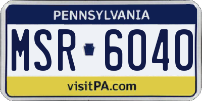 PA license plate MSR6040
