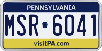PA license plate MSR6041