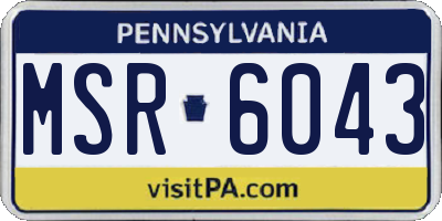 PA license plate MSR6043