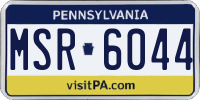 PA license plate MSR6044