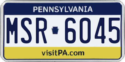 PA license plate MSR6045