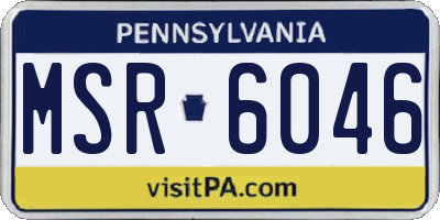 PA license plate MSR6046