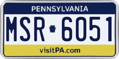 PA license plate MSR6051