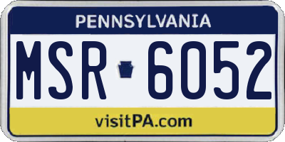 PA license plate MSR6052
