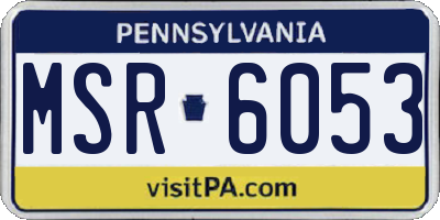 PA license plate MSR6053