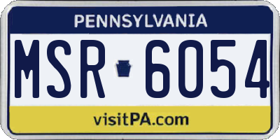 PA license plate MSR6054