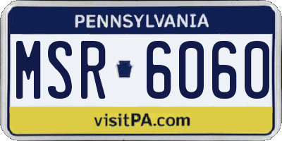 PA license plate MSR6060