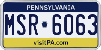 PA license plate MSR6063