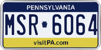PA license plate MSR6064