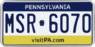 PA license plate MSR6070