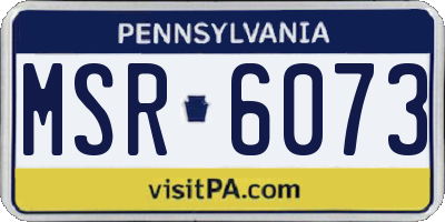 PA license plate MSR6073