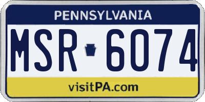 PA license plate MSR6074