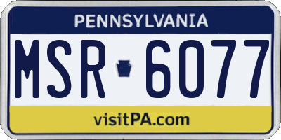 PA license plate MSR6077