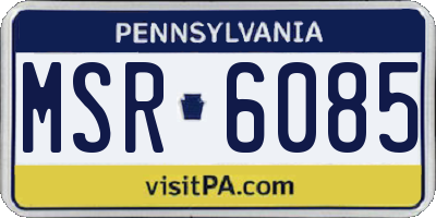 PA license plate MSR6085